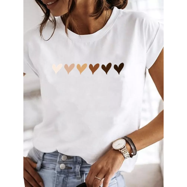 T-shirt blanc coeur femme