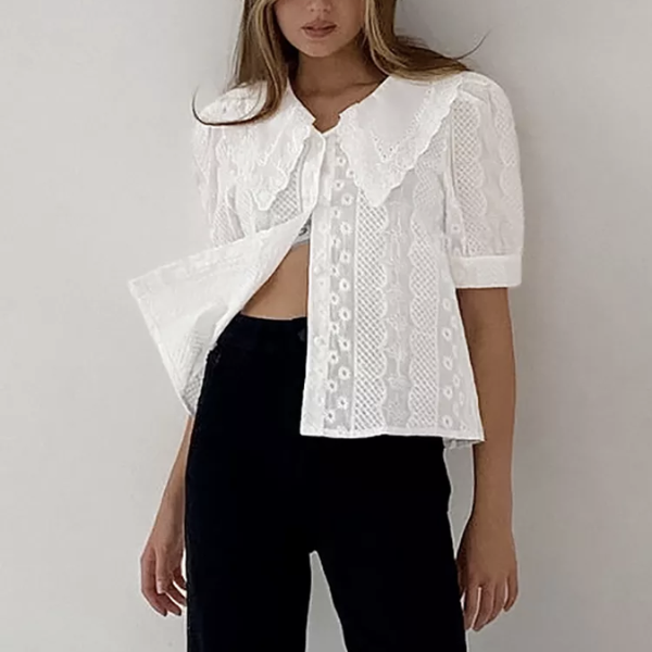 blouse blanche brodée chic femme