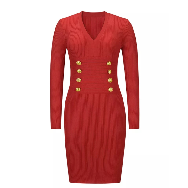 robe en laine moulante rouge chic femme automne hiver 2022
