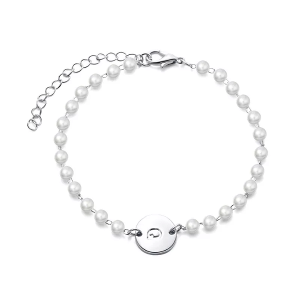 bracelet perles initiale bijou personnalisable