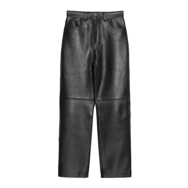 pantalon en cuir noir femme tendance mode