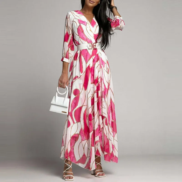 robe longue imprimée rose chic printemps femme
