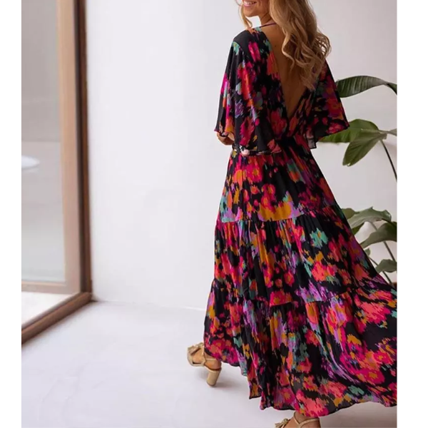 robe longue fleurie chic femme mode 2023