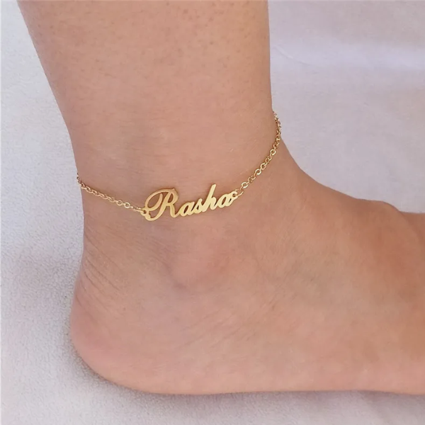 bracelet de cheville prénom personnalisable cadeau  bijou message