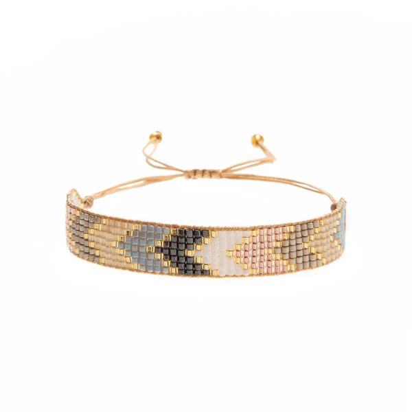 bracelet ajustable en perle de verre bijou tendance chic