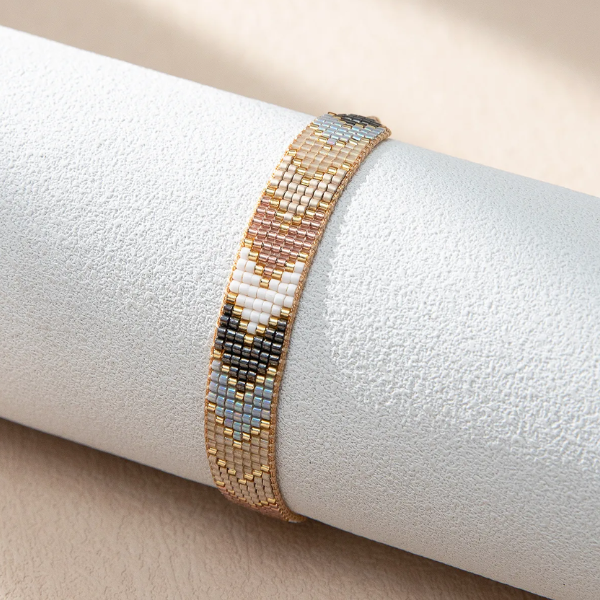 bracelet ajustable en perle de verre tendance