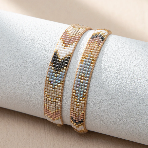 bracelet ajustable en perle de verre