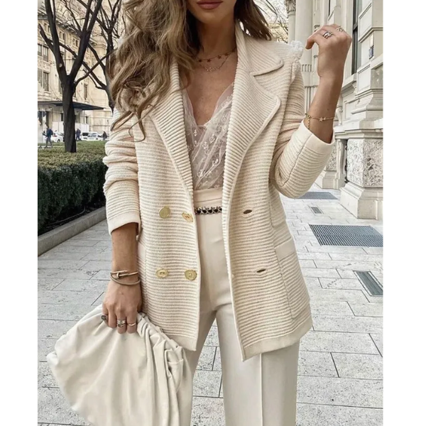 blazer blanc crème veste texturée femme