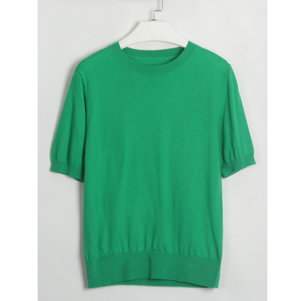 t-shirt en laine tricoté vert tendance femme