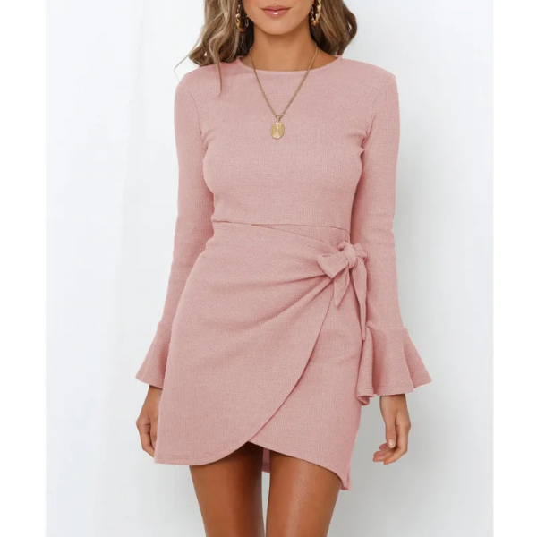 robe de soirée minimaliste rose femme