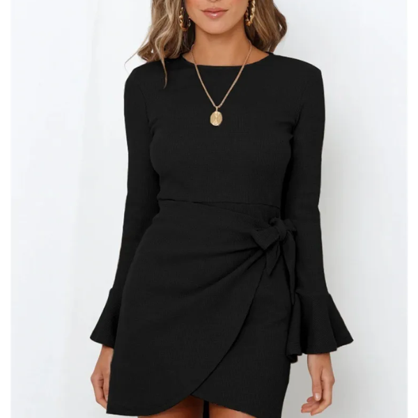robe de soirée minimaliste noire femme