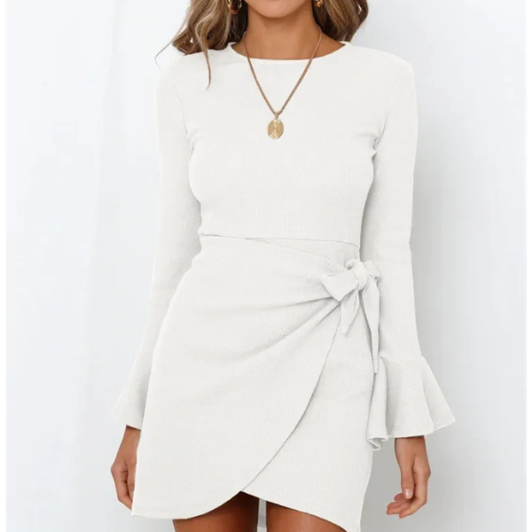 robe de soirée minimaliste blanche femme
