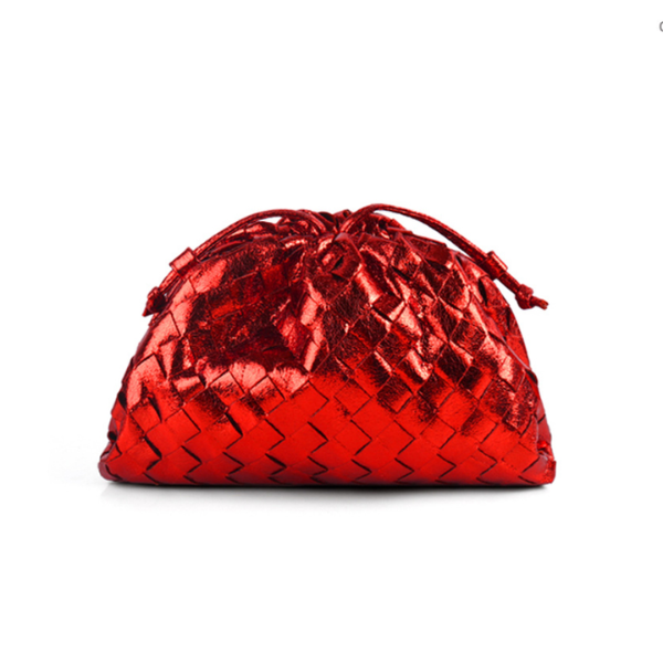 mini sac à main rouge brillant en cuir