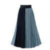 jupe plissée mi longue bicolore orignale noire et bleu femme automne la selection parisienne