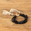 bracelet pompon bijou fantaisie tendance cadeau femme noir