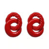 boucles d'oreilles fantaisies rondes géométriques rouges red bijou femme fantaisie pas cher en ligne