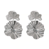 boucles d'oreilles fantaisies pendantes florales argentées silver pas cheres
