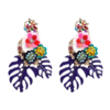 boucles d'oreilles colorées originales pendantes bijoux fantaisie femme en ligne pas cher