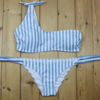 bikini rayé bleu asymétrique femme boutique maillot de bain en ligne