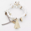 bracelet perle pompon blanc naturel bijou boho