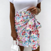mini jupe imprimée fleurie femme tendance color block