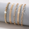 set multi bracelets dorés bohème chic feuille d'or la selection parisienne