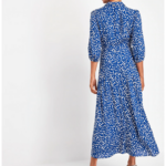 robe longue imprimée bleu et blanc automne 2020 femme mode