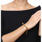 bracelet jonc vis la selection parisienne acier inoxydable or bijoux en ligne