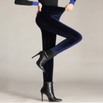 legging velours bleu pantalon femme tendance confortable en ligne 4
