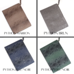 sac pochette en cuir véritable effet python marron bleu gris pas cher en ligne.
