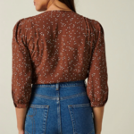 blouse marron imprimé femme tendance la selection parisienne