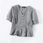 blouse imprimée vichy carreaux tendance femme collection mode 2021