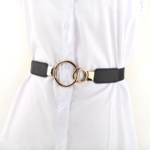 ceinture de taille noire élastique boucle dorée tendance femme en ligne boutique mode accessoires