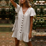 mini robe blanche casual femme la selection parisienne