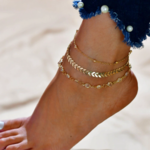 bracelets de cheville dorés bijou fantaisie femme en ligne printemps été cadeau pas cher original et chic la selection parisienne