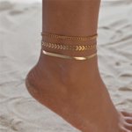 bracelets de cheville dorés bijou fantaisie femme en ligne printemps été cadeau pas cher