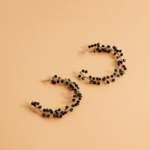 boucles doreilles noires à perles originales rouges pour femme bijouterie en ligne