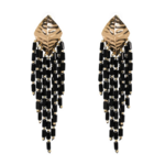 boucles doreilles fantaisies pendantes originales noires chic femme