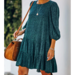 robe verte imprimée fleurie courte casual chic femme
