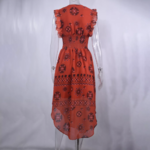 robe midi rouge imprimée fleurie bohème femme vêtements en ligne pas chers