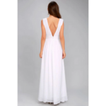 robe blanche longue pour occasion femme mariage civil chic