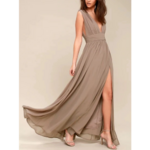 robe taupe nude occasion femme