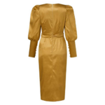 robe jaune satin femme occasion invitée la selection parisienne