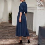 robe longue bleu marine femme automne hiver 2021 la selection parisienne