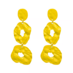 boucles doreilles pendantes jaunes géométriques fantaisie