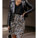 mini jupe imprimée noire femme style rock