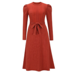 robe en laine midi rouge mode femme