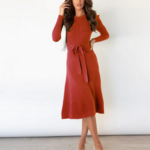 robe en laine midi rouge