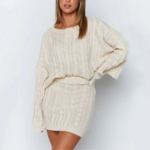 ensemble pull et jupe tricolé en laine femme eshop la selection parisienne