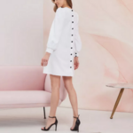robe courte blanche patineuse velours côtelé la selection parisienne